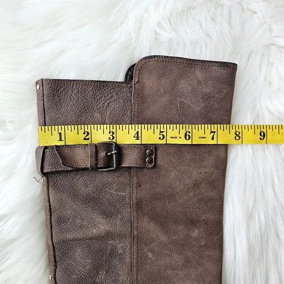 DV By Dolce Vita Brown Leather Equestrian Riding Knee High Rustic Tall Boots 8.5 - Picture 13 of 16